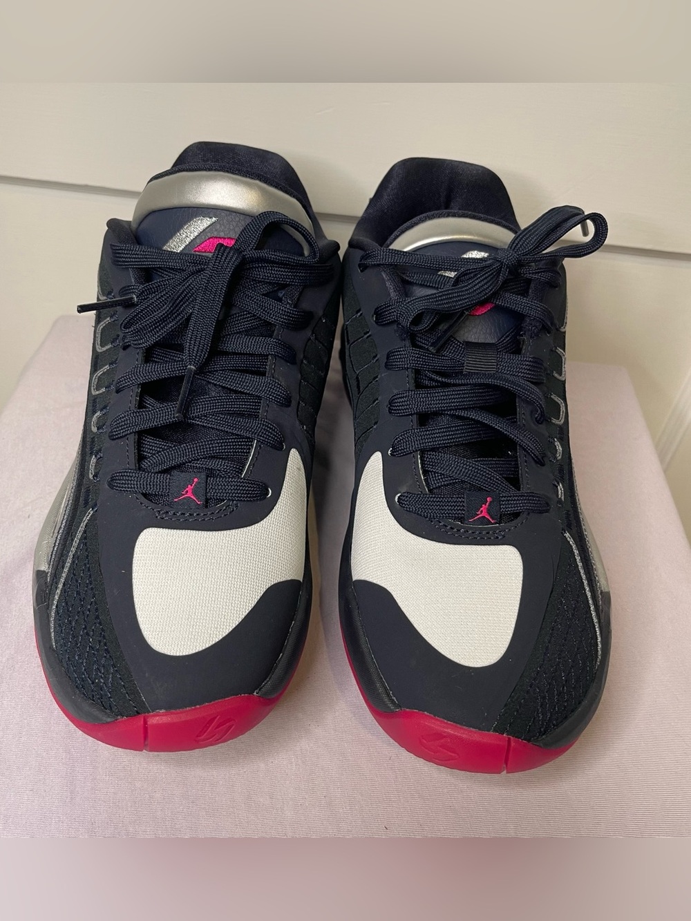 Nike Air Zoom Jordan Luka 4 GS 'Navidor Blue Pink White Sneakers Youth 6.5 W